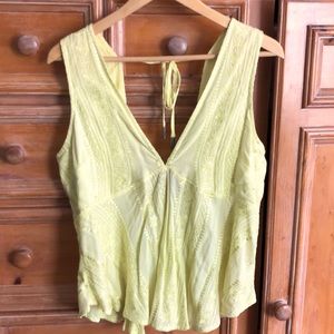 Free People light green crop top